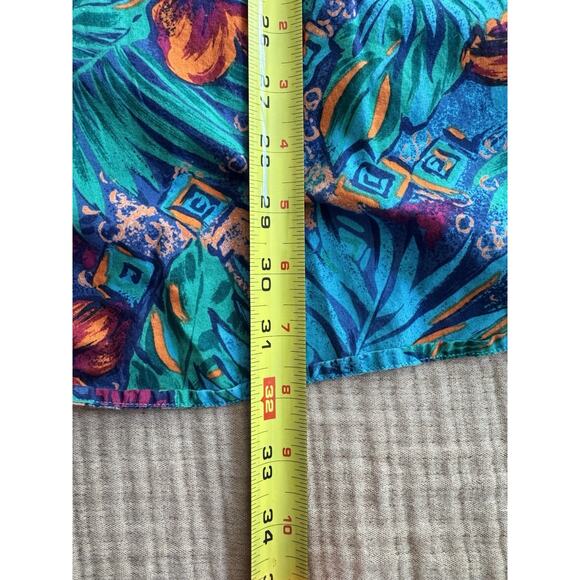 Chaps Ralph Lauren Vintage Hawaiian Floral Button Down Camp Short Sleeve Shirt L - Picture 9 of 9